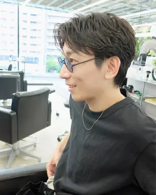 パーマ メンズ ダブルカラー/ ケアブリーチ/クニトのヘアスタイル