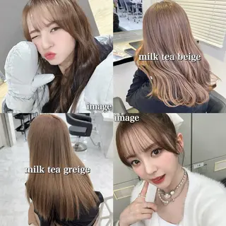 セミロング カラー ハイトーン/ 髪質改善/上質艶髪のヘアスタイル