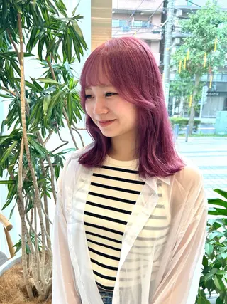 セミロング 風香🪼レイヤー /透明感カラーのヘアスタイル