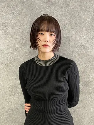 ショート カラー RURI韓国ボブ 🇰🇷タッセルボブのヘアスタイル