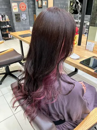 ロング カラー 🦔Laulu 菅原綾乃のヘアスタイル