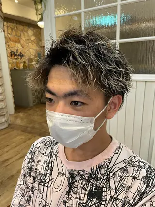 パーマ ボブ、レイヤー、 ハイトーン、古淵のヘアスタイル