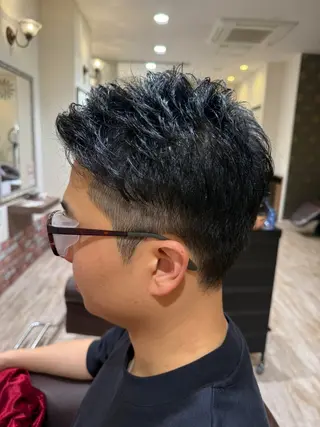 ミディアム メンズ 似合わせカットパーマ 長峯丈士のヘアスタイル