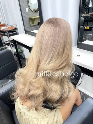 ロング カラー エクステ🩵ブリーチ 韓国ヘア🩵KAEのヘアスタイル
