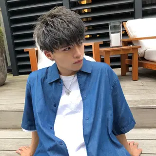 ショート カラー パーマ メンズ 【メンズ特化】 笹目純のヘアスタイル