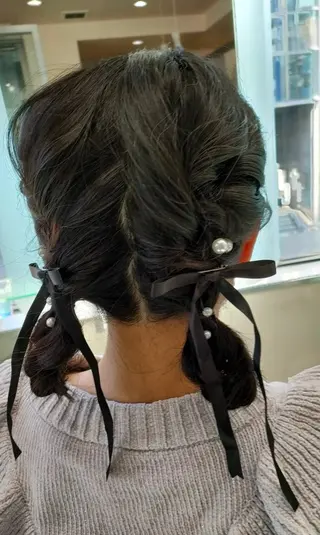 セミロング ヘアアレンジ au美容室所属・au美容室 ヘアセット　カットのヘアスタイル
