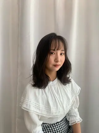 ミディアム レイヤー/ナチュラル 特化西宮北口/みなみのヘアスタイル