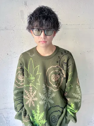 パーマ メンズ メンズパーマ/ ハイトーン/古川晴輝のヘアスタイル