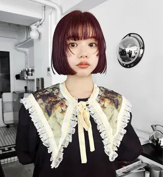 ミディアム カラー スミレ／透明感 ／ハイトーン／高円寺のヘアスタイル