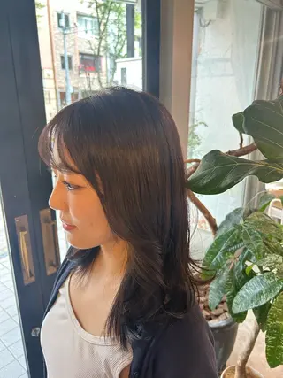 セミロング カラー 🎀咲月🎀レイヤー /暖色透明感カラーのマツエク・マツパデザイン