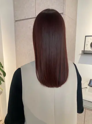 セミロング ✨色持ちの良い艶 カラー✨蟹江真世のヘアスタイル