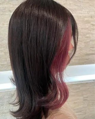 ミディアム カラー 韓国/インナーカラー 🍑YUI🍑のヘアスタイル