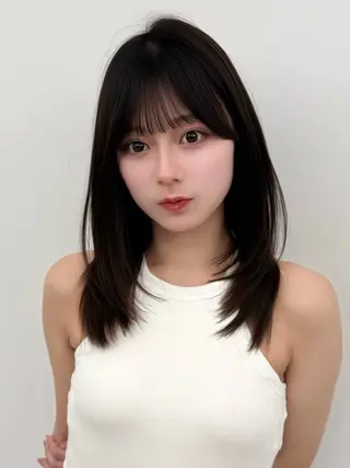 ミディアム カラー ヘアアレンジ 最小顔周り&レイヤー 特化/池袋/kokiのヘアスタイル