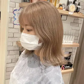 ミディアム カラー 大人可愛い/レイヤー /ブリーチ/溝口誠二のヘアスタイル