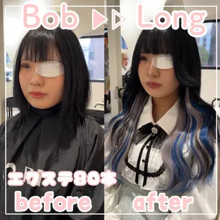 ロング カラー MOE🐈‍⬛🎀 エクステ/ワンホンのヘアスタイル