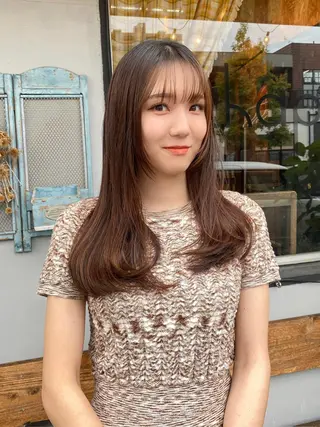 ロング カラー パーマ ヘアアレンジ メンズ キッズ ネイル マツエク・マツパ アイブロウ chapter問屋町 💘小室明華のヘアスタイル