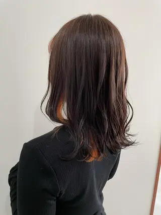 ミディアム カラー 🤍似合わせパーマ 奥田沙耶🫧のヘアスタイル