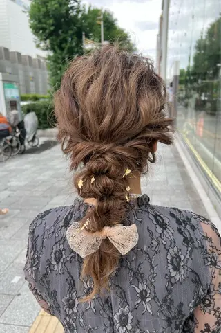 セミロング ヘアアレンジ le'a所属・谷町/Le'a /竹原しおなのヘアスタイル