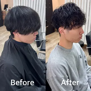 ミディアム パーマ メンズ 【池袋/スパイキー ショート】ⓝⓘⓜⓤのヘアスタイル