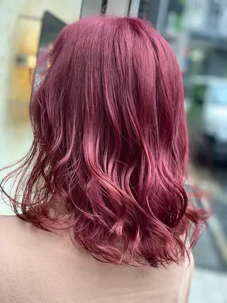 ミディアム カラー ヘアアレンジ 髪質改善×ハイトーン 中田啄也のヘアスタイル