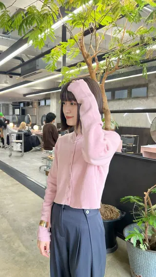 ミディアム カラー era所属・azumi/ボブ/暖 色/オリーブ/縮毛のヘアスタイル