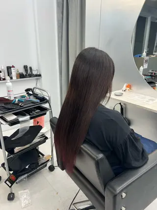 ロング カラー ヘアアレンジ 👑垢抜け韓国ヘア ハッシュカット唯澄のヘアスタイル