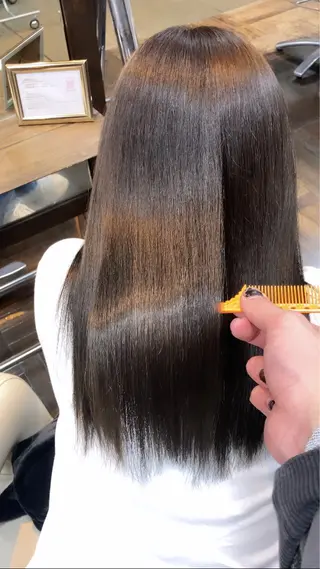 ミディアム 阿倍野/髪質改善 /縮毛矯正/坪田幸広のヘアスタイル