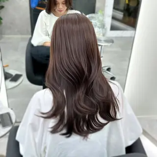 ロング なんば/透明感カラー 韓国ヘア/田之上千尋のヘアスタイル