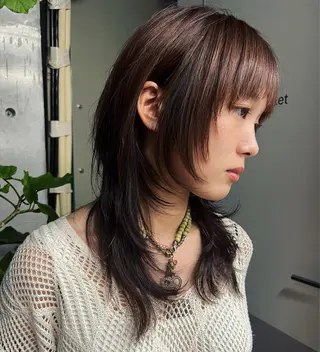 セミロング ハッシュカット カシマハヤトのヘアスタイル