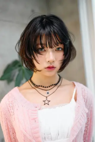 ショート ぱつっとボブ/Wカラ ー/ことこ🍒のヘアスタイル