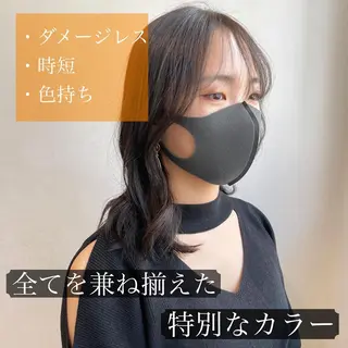 セミロング カラー 岩戸 新のヘアスタイル