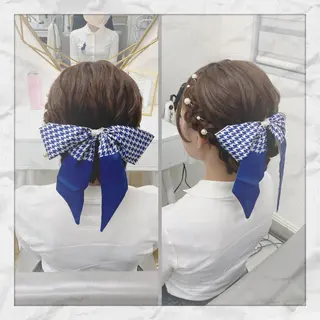 セミロング ヘアアレンジ ヘアセット/着付け 𓇼 松本 夏美𓇼のヘアスタイル