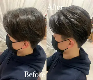 ショート メンズ 傷ませない縮毛矯正／ 吉岡 美江のヘアスタイル