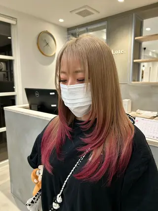 カラー miu ハイライト/一宮のヘアスタイル