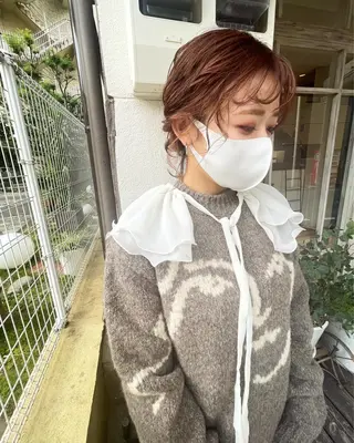 ショート カラー ヘアアレンジ ホンダリサコ 透明感カラー/ボブのヘアスタイル