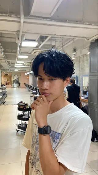 メンズ メンズカット/韓国 ウルフ/毛流れのヘアスタイル