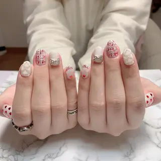 ネイル はな💎ネイル ワンホン、長さ出しのネイルデザイン