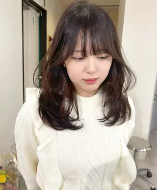 ロング カラー mizuki/ピンク ベージュ.レイヤーのヘアスタイル