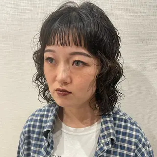 ミディアム パーマ RorriM natsuのヘアスタイル