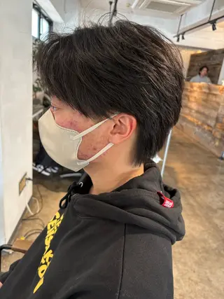 ショート パーマ メンズ become men's hair 名駅店所属・名駅/フェザーパーマ 韓国ヘア/森岡のヘアスタイル