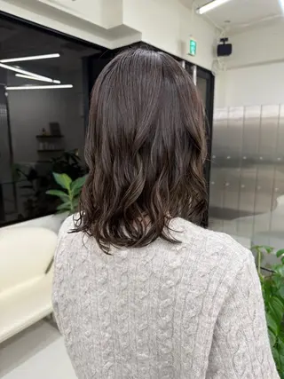 セミロング カラー パーマ 表参道/髪質改善・ 透明感 colorのヘアスタイル