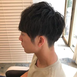ショート カラー パーマ メンズ メンズサロン💈 吉岡陽【中野】のヘアスタイル