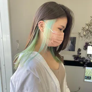 セミロング カラー 袴田 伊代のヘアスタイル