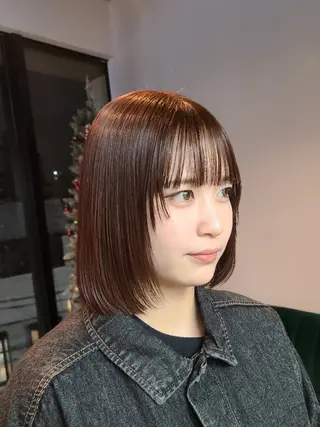 ミディアム カラー yolo.所属・夜特化型ヘアサロン 𓃱yolo.タナベのヘアスタイル