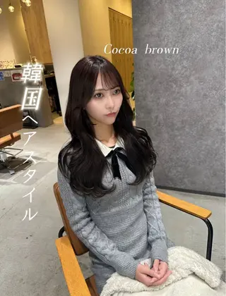 ロング カラー 冨田 那樹のヘアスタイル