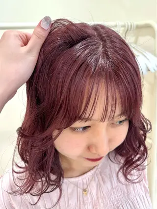 ミディアム カラー yuuka/ボブ/ダ ブルカラー/髪質改善のヘアスタイル
