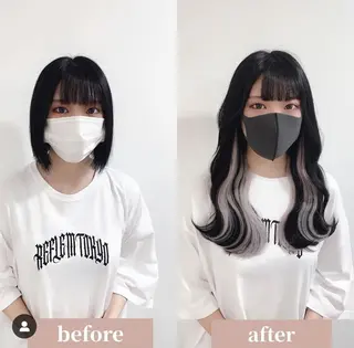 パーマ カラー 🌈カラーとエクステ 🌟エクステのヘアスタイル