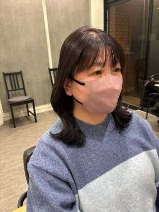 ミディアム カラー cocotte宜喜 弘希のヘアスタイル