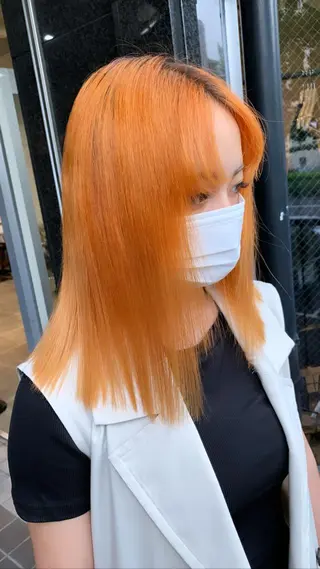 ミディアム カラー 韓国風/顔周りカット /髪質改善RYOTAのヘアスタイル