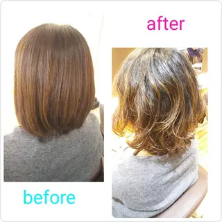 ミディアム パーマ feel所属・Ogawa maiのヘアスタイル